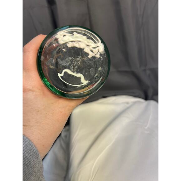 Light Aqua Green Recycled Glass Tumbler 3 1/2 In Tall - Picture 4 of 4